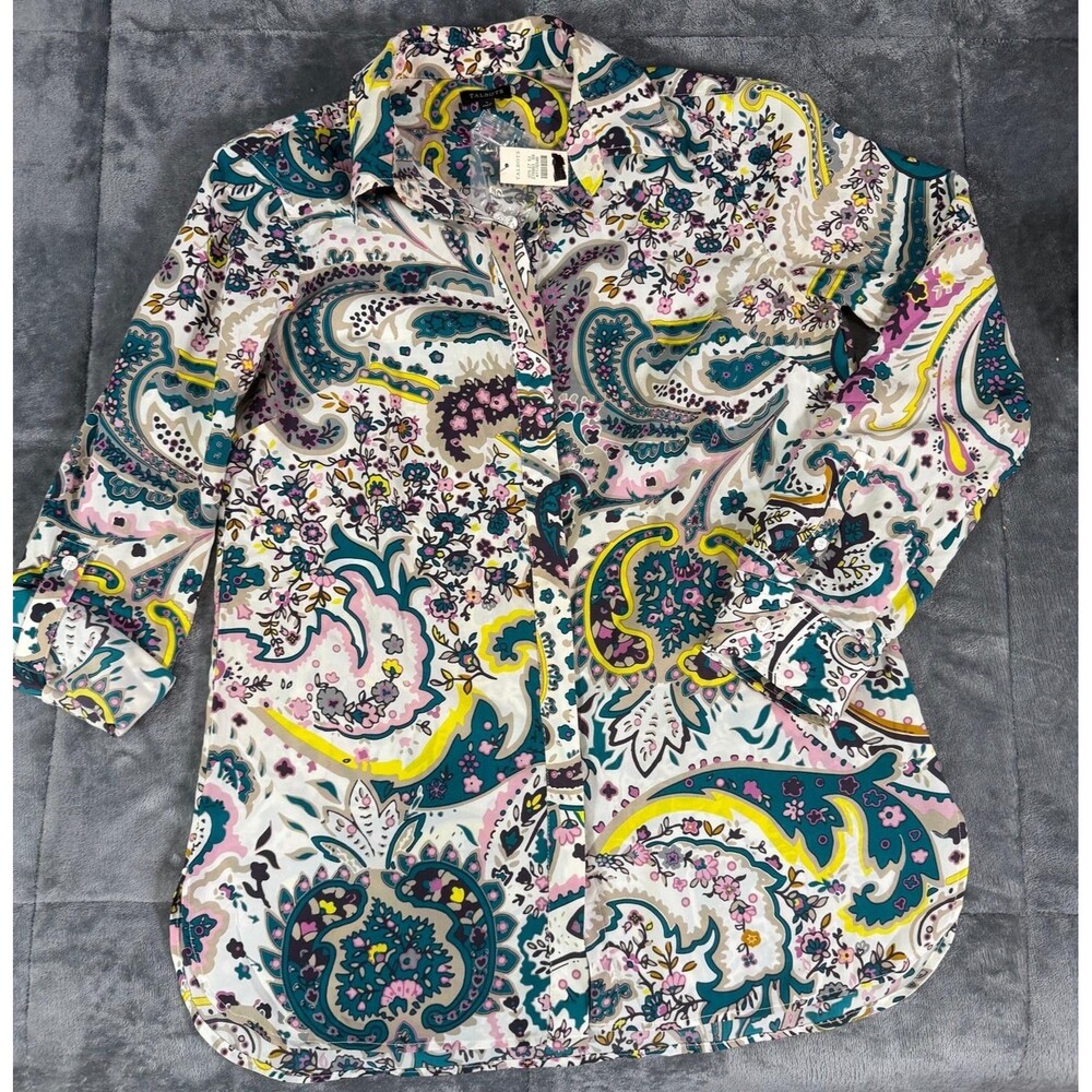 Talbots Button Up Top Size Small Lightweight Whit… - image 3